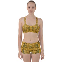 Folk Flowers Print Floral Pattern Ethnic Art Perfect Fit Gym Set by Eskimos