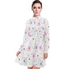 Background-a 007 Long Sleeve Chiffon Shirt Dress