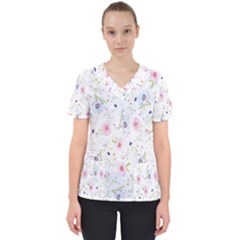 Background-a 007 Women s V-neck Scrub Top by nate14shop