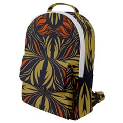 Folk Flowers Print Floral Pattern Ethnic Art Flap Pocket Backpack (small)