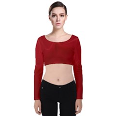 Fabric-b 002 Velvet Long Sleeve Crop Top by nate14shop