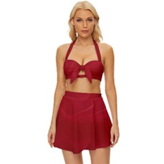 Fabric-b 002 Vintage Style Bikini Top And Skirt Set  by nate14shop