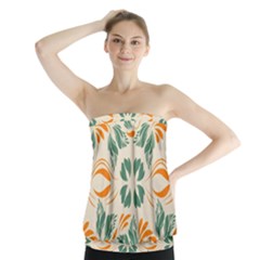 Folk Flowers Print Floral Pattern Ethnic Art Strapless Top by Eskimos