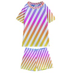 Abstract-lines-mockup-oblique Kids  Swim Tee And Shorts Set