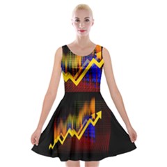Logo-finance-economy-statistics Velvet Skater Dress by Jancukart