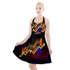 Logo-finance-economy-statistics Halter Party Swing Dress  by Jancukart