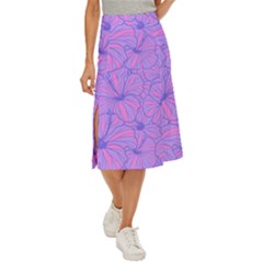 Flower-b 001 Midi Panel Skirt by nate14shop