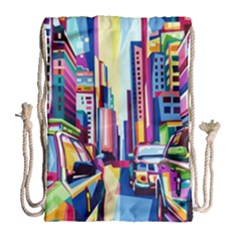 City-street-car-road-architecture Drawstring Bag (large) by Jancukart