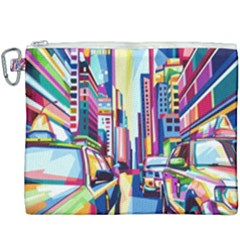 City-street-car-road-architecture Canvas Cosmetic Bag (xxxl) by Jancukart