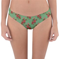 Flowers-b 002 Reversible Hipster Bikini Bottoms