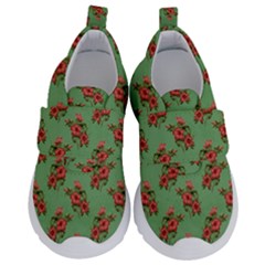 Flowers-b 002 Kids  Velcro No Lace Shoes by nate14shop