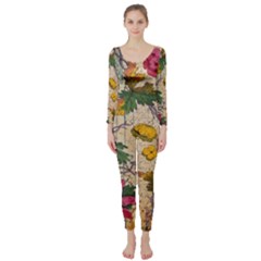 Flowers-b 003 Long Sleeve Catsuit