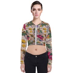 Flowers-b 003 Long Sleeve Zip Up Bomber Jacket