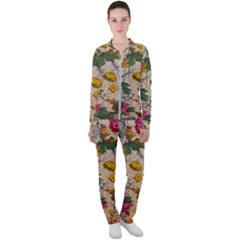 Flowers-b 003 Casual Jacket And Pants Set