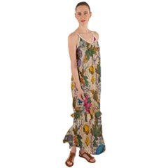 Flowers-b 003 Cami Maxi Ruffle Chiffon Dress