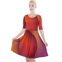 Hd-wallpaper-b 008 Quarter Sleeve A-line Dress