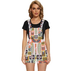 Scandinavian Pattern Artwork Short Overalls