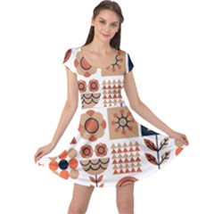 Scandinavian Pattern Artwork No 2 Cap Sleeve Dress by HWDesign