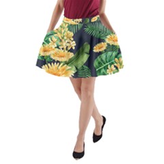 Sea Of Yellow Flowers A-line Pocket Skirt by HWDesign