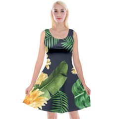 Sea Of Yellow Flowers Reversible Velvet Sleeveless Dress by HWDesign