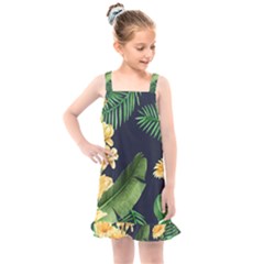 Sea Of Yellow Flowers Kids  Overall Dress by HWDesign