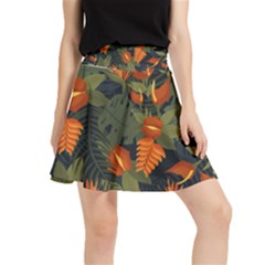 Orange Leaves Waistband Skirt by HWDesign