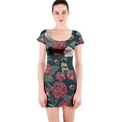 Magic Of Roses Short Sleeve Bodycon Dress by HWDesign