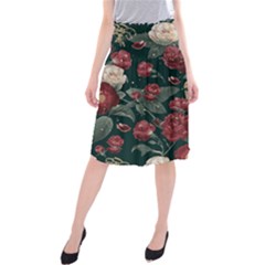 Magic Of Roses Midi Beach Skirt by HWDesign