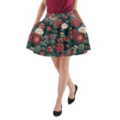 Magic Of Roses A-line Pocket Skirt by HWDesign