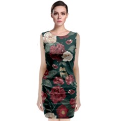 Magic Of Roses Sleeveless Velvet Midi Dress by HWDesign