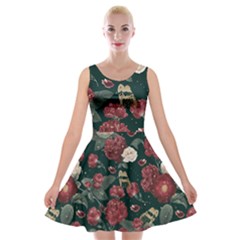 Magic Of Roses Velvet Skater Dress by HWDesign