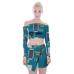 Amphisbaena Two Platform Dtn Node Vector File Off Shoulder Top With Mini Skirt Set by Sapixe