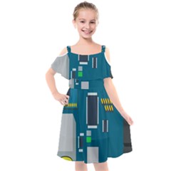 Amphisbaena Two Platform Dtn Node Vector File Kids  Cut Out Shoulders Chiffon Dress