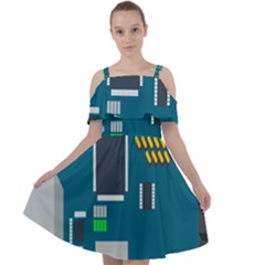 Amphisbaena Two Platform Dtn Node Vector File Cut Out Shoulders Chiffon Dress