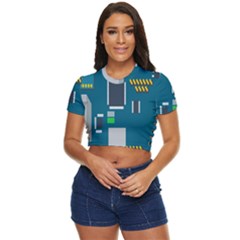 Amphisbaena Two Platform Dtn Node Vector File Side Button Cropped Tee by Sapixe