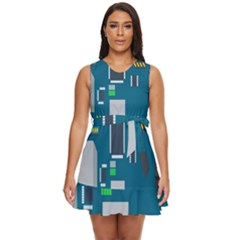 Amphisbaena Two Platform Dtn Node Vector File Waist Tie Tier Mini Chiffon Dress by Sapixe