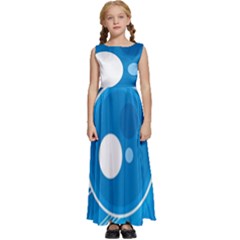 Background-blue-modern-creative Kids  Satin Sleeveless Maxi Dress by Jancukart