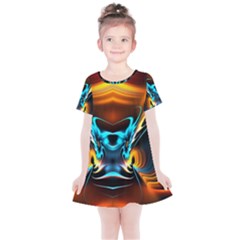 Duck-crazy-duck-abstract Kids  Simple Cotton Dress