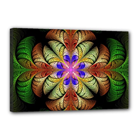 Fractal-abstract-flower-floral- -- Canvas 18  X 12  (stretched)