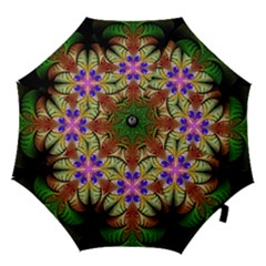 Fractal-abstract-flower-floral- -- Hook Handle Umbrellas (small)