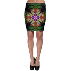 Fractal-abstract-flower-floral- -- Bodycon Skirt