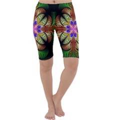 Fractal-abstract-flower-floral- -- Cropped Leggings 