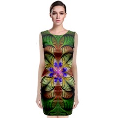 Fractal-abstract-flower-floral- -- Classic Sleeveless Midi Dress