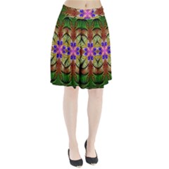 Fractal-abstract-flower-floral- -- Pleated Skirt