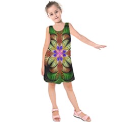 Fractal-abstract-flower-floral- -- Kids  Sleeveless Dress