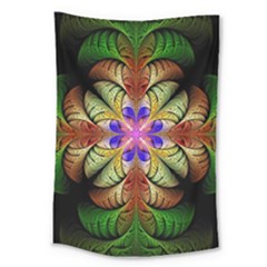 Fractal-abstract-flower-floral- -- Large Tapestry