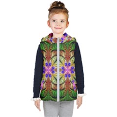 Fractal-abstract-flower-floral- -- Kids  Hooded Puffer Vest