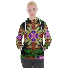Fractal-abstract-flower-floral- -- Women s Hooded Pullover