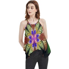 Fractal-abstract-flower-floral- -- Flowy Camisole Tank Top