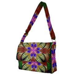 Fractal-abstract-flower-floral- -- Full Print Messenger Bag (s)